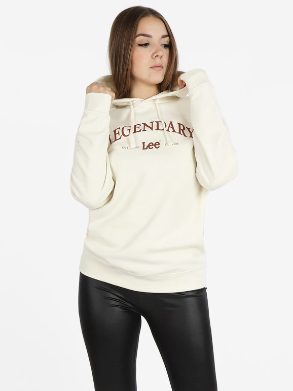 Lee Legendary Hoodie Felpa donna oversize con cappuccio Felpe donna Bianco taglia L