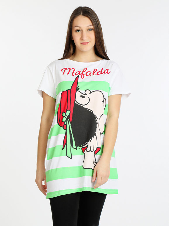 Sabor Mafalda e Snoopy Maxi t-shirt donna manica corta T-Shirt Manica Corta donna