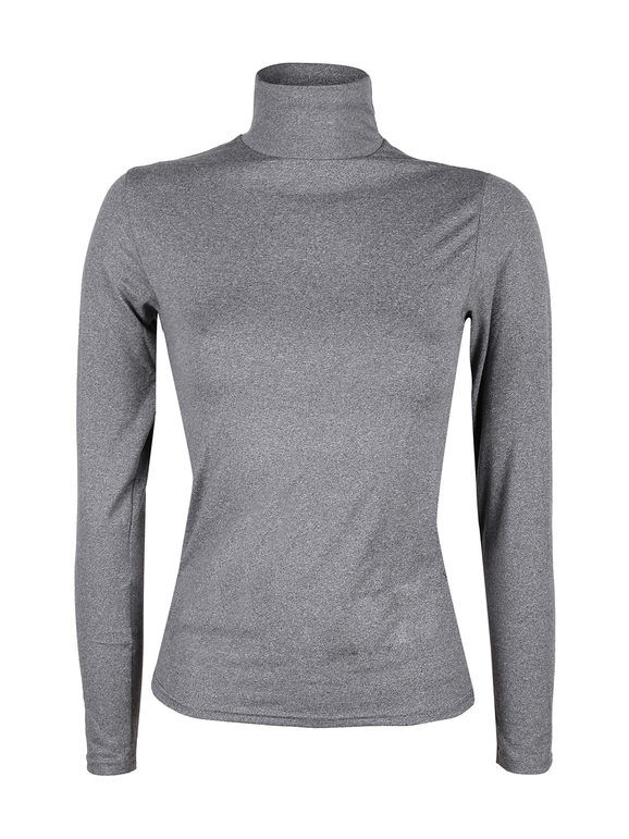 Gladys Maglia dolcevita donna in microfibra T-Shirt Manica Lunga donna Grigio taglia S