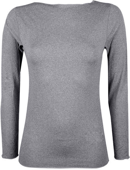 Gladys Maglia donna con scollo a barchetta in microfibra T-Shirt Manica Lunga donna Grigio taglia L