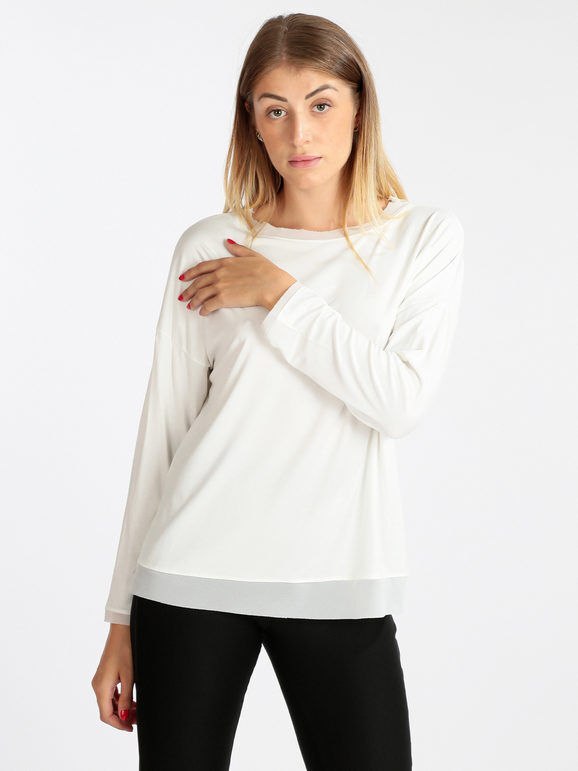 Daystar Maglia donna manica a 3/4 T-Shirt Manica Lunga donna Bianco taglia Unica