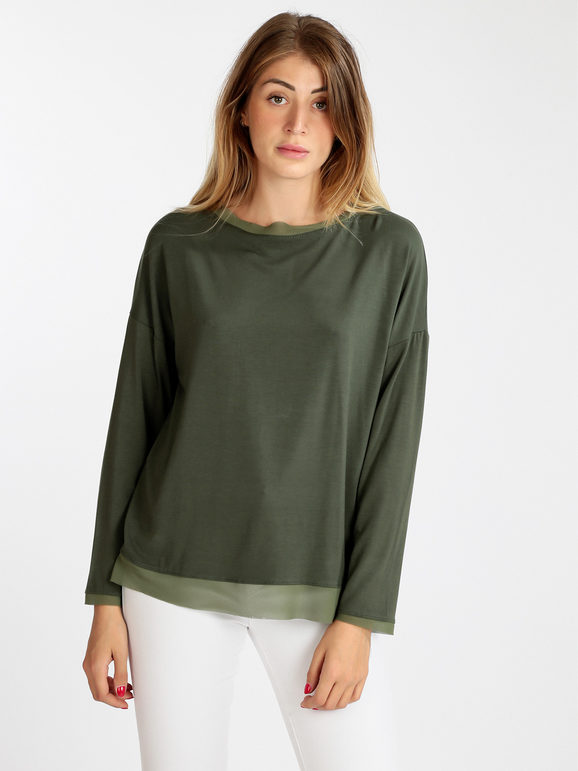 Daystar Maglia donna manica a 3/4 T-Shirt Manica Lunga donna Verde taglia Unica