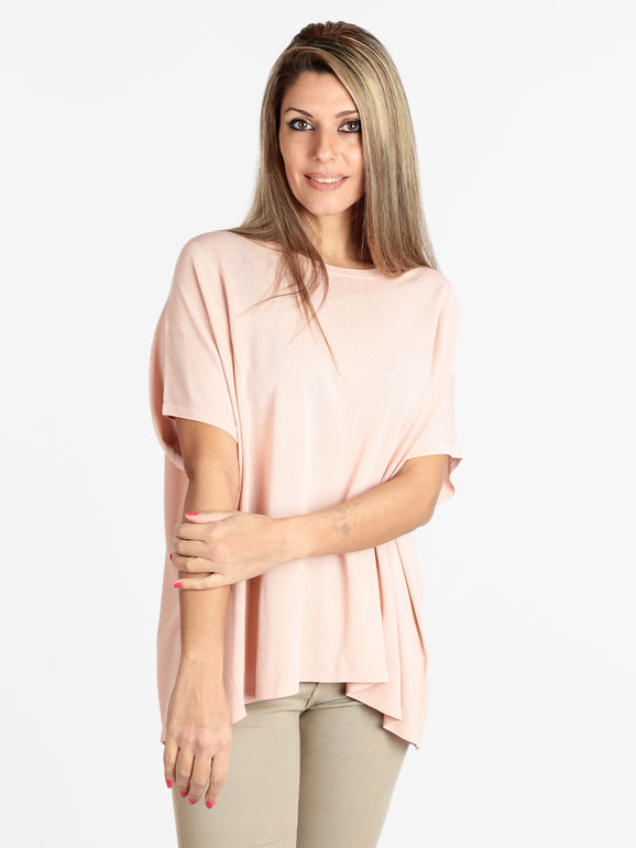 Louise Orop Maglia donna oversize manica corta T-Shirt Manica Corta donna Rosa taglia Unica