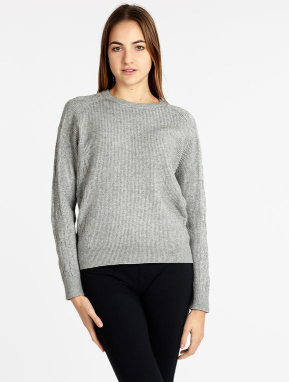 lois & pepe Maglione girocollo donna a costine Pullover donna Grigio taglia M/L