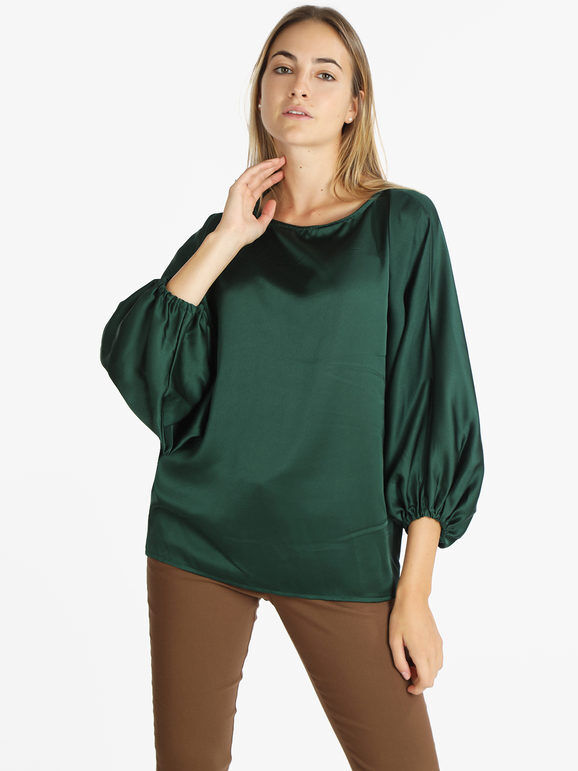 h & g Maxi blusa da donna con maniche ampie Bluse donna Verde taglia Unica