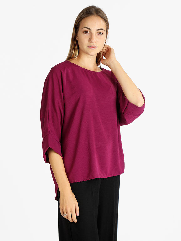 unique Maxi blusa donna con maniche a pipistrello Bluse donna Rosso taglia Unica