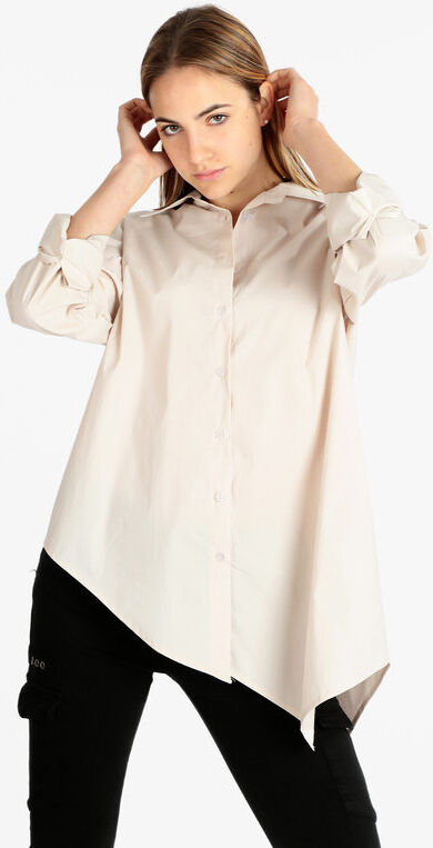 sun sun Maxi camicia donna oversize in cotone Camicie Classiche donna Beige taglia Unica