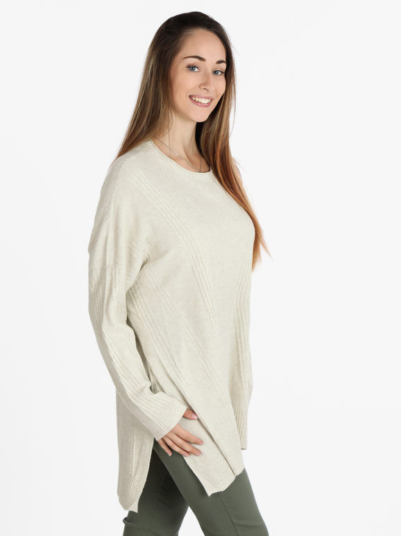 lois & pepe Maxi pullover donna oversize Pullover donna Beige taglia Unica