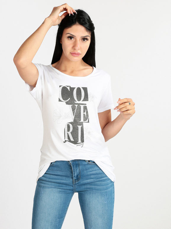 Coveri Maxi t-shirt donna T-Shirt Manica Corta donna Bianco taglia M