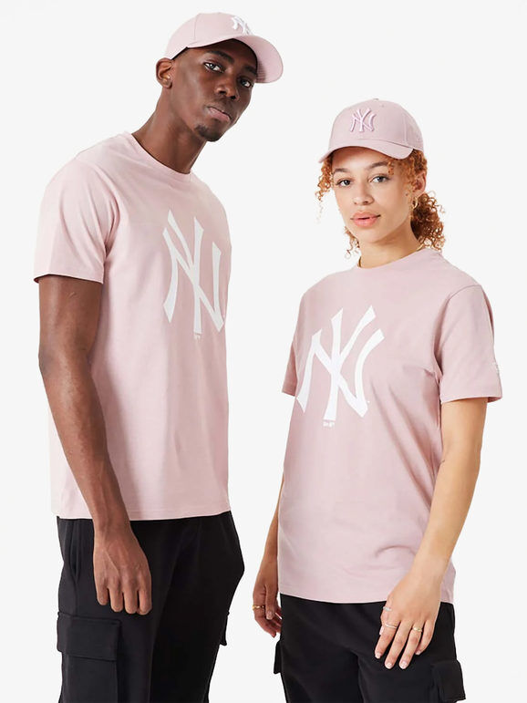 New Era New Tork Yannkees T-shirt unisex manica corta con stampa T-Shirt Manica Corta unisex Rosa taglia XL