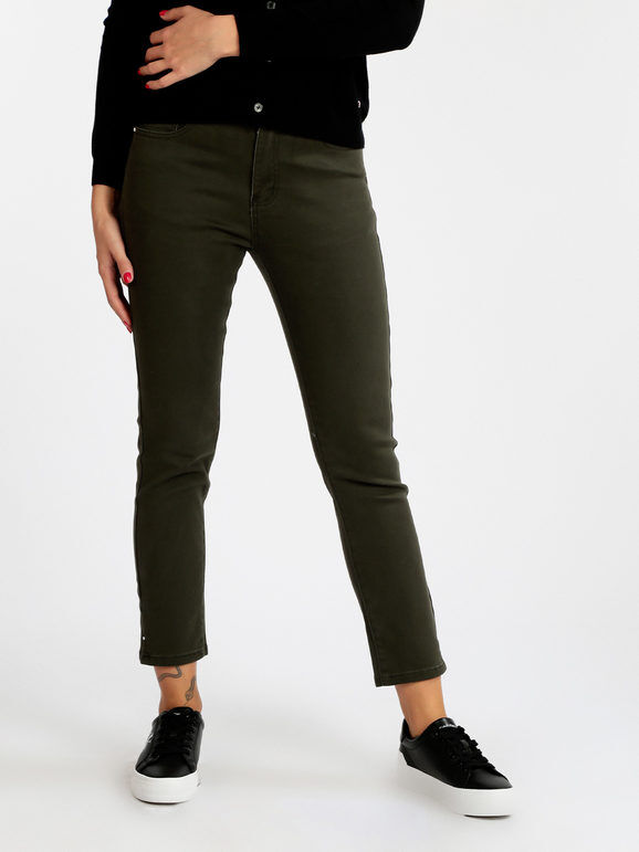 Max & Liu Pantalone donna a vita alta Pantaloni Casual donna Verde taglia S