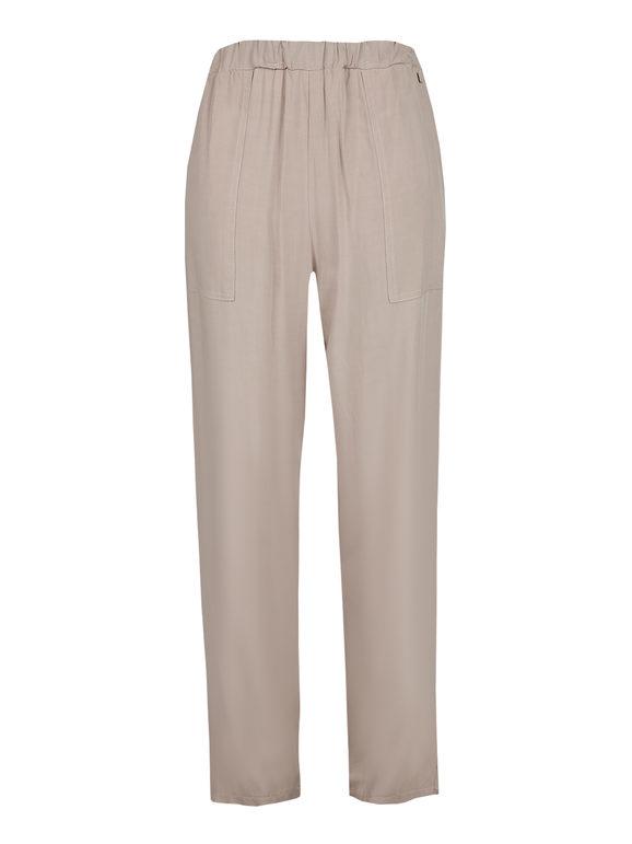 Kisha Pantalone largo con tascone Pantaloni Eleganti donna Beige taglia M