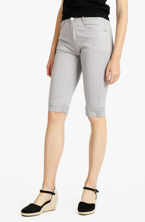 Max & Liu Pantaloni a pinocchietto donna in cotone Pinocchietti donna Grigio taglia 50