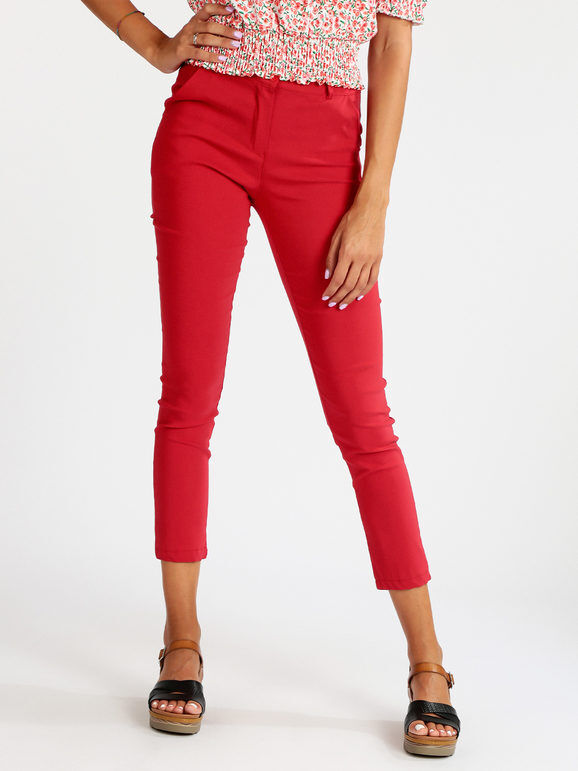 Frenetika Pantaloni casual donna elasticizzati Pantaloni Casual donna Rosso taglia L