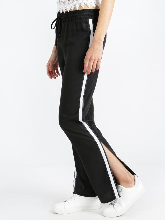 Solada Pantaloni con spacchi laterali Pantaloni Casual donna Nero taglia Unica