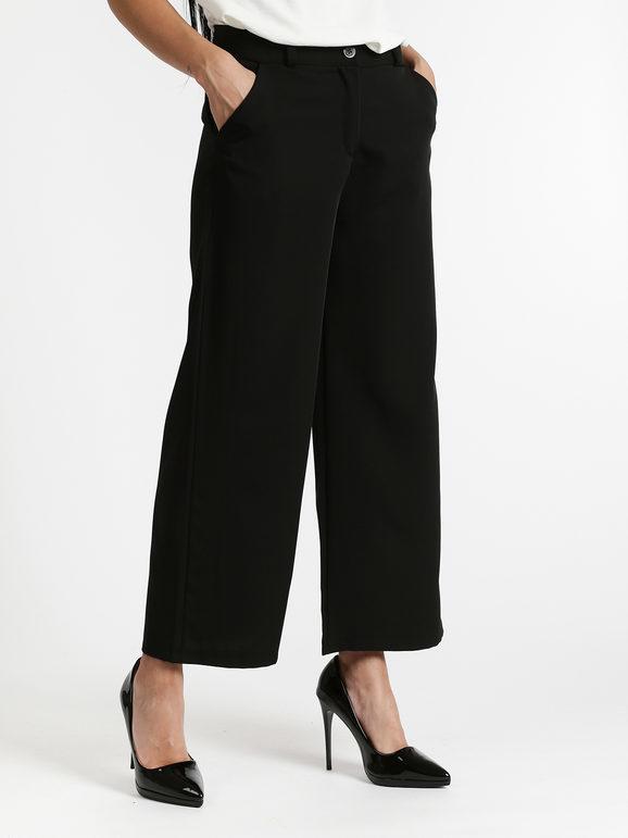 Frenetika Pantaloni culotte cropped Pantaloni Casual donna Nero taglia L