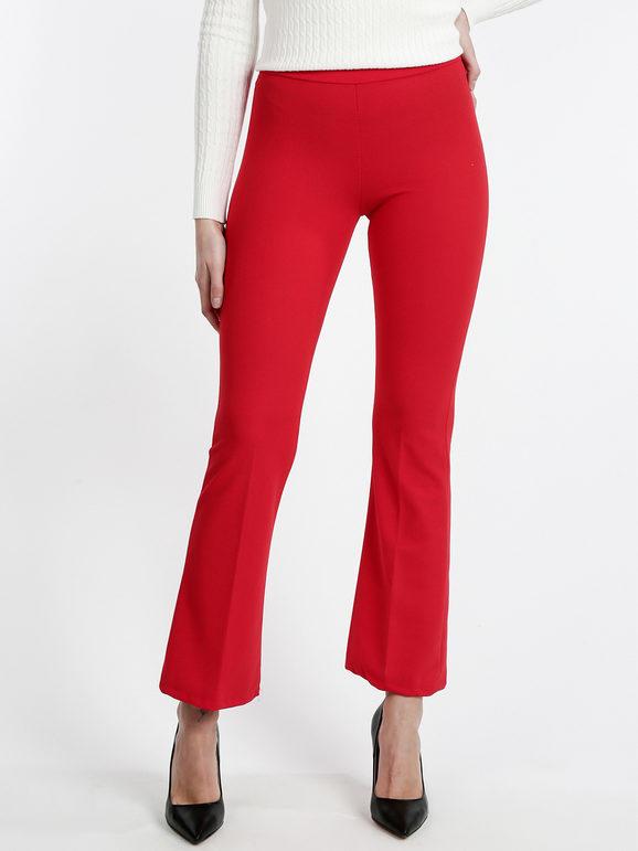 Solada Pantaloni da donna a zampa Pantaloni Eleganti donna Rosso taglia XL