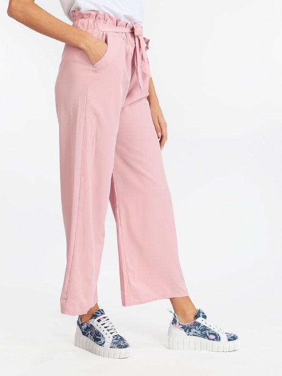 Luna&Miele ; Pantaloni donna a gamba larga Pantaloni Casual donna Rosa taglia X/2XL