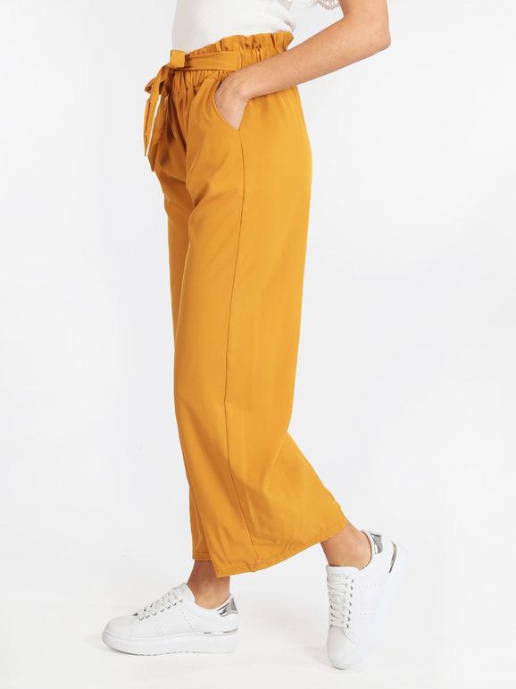 Luna&Miele ; Pantaloni donna a gamba larga Pantaloni Casual donna Giallo taglia M/L