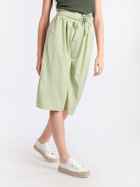 Solada Pantaloni donna culotte a 3/4 Pantaloni Casual donna Verde taglia M/L