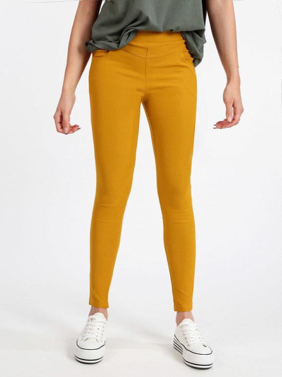 Solada Pantaloni donna elasticizzati a vita alta Pantaloni Casual donna Giallo taglia XL