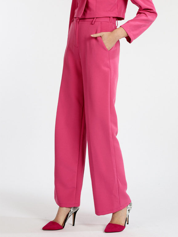 Melitea Pantaloni donna eleganti a gamba larga Pantaloni Eleganti donna Fucsia taglia Unica