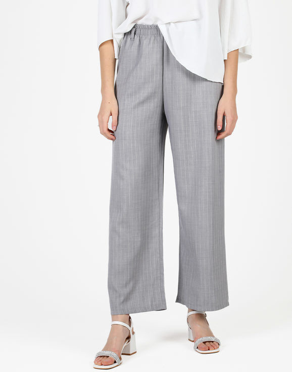 Solada Pantaloni donna gessati a gamba larga Pantaloni Casual donna Grigio taglia M