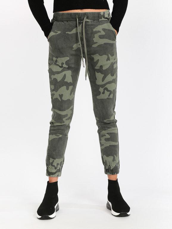 Miti Baci Pantaloni donna militare con polsino Pantaloni Casual donna Jeans taglia 38