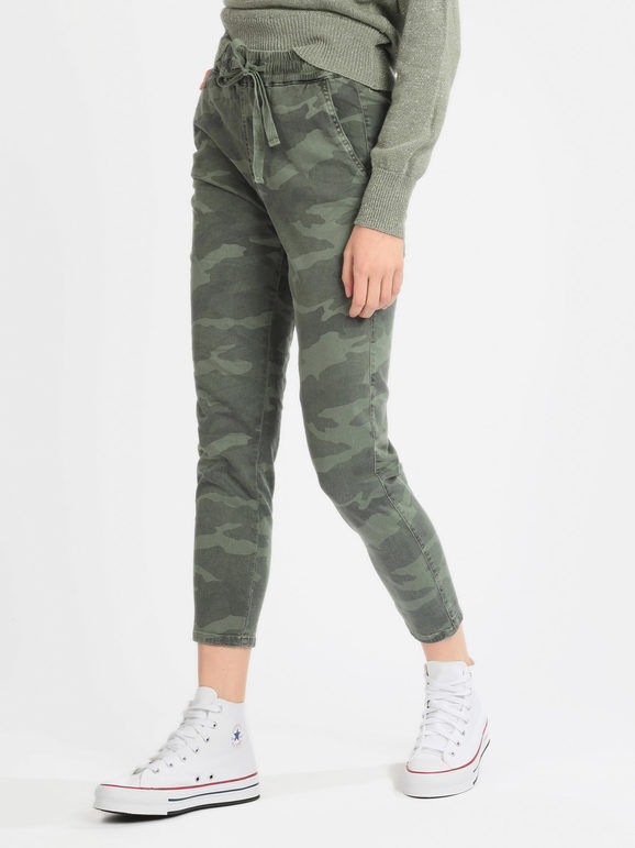 Smagli Pantaloni donna militari Pantaloni Casual donna Verde taglia M