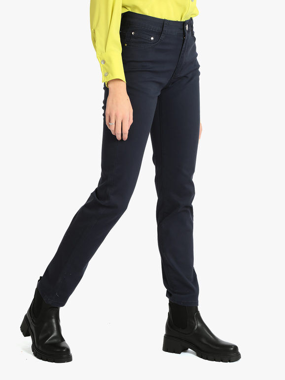 Max & Liu Pantaloni donna modello regular Pantaloni Casual donna Blu taglia 48