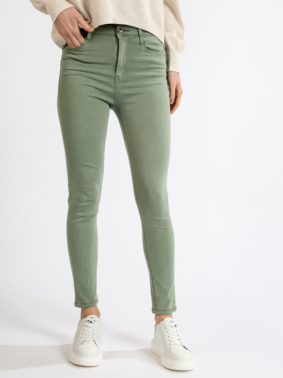 Sixte Pantaloni donna skinny in cotone Pantaloni Casual donna Verde taglia XS