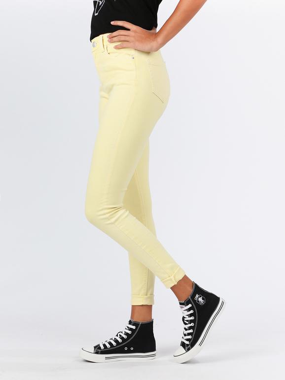 Miss Two Pantaloni gialli a vita alta Pantaloni Casual donna Giallo taglia 40