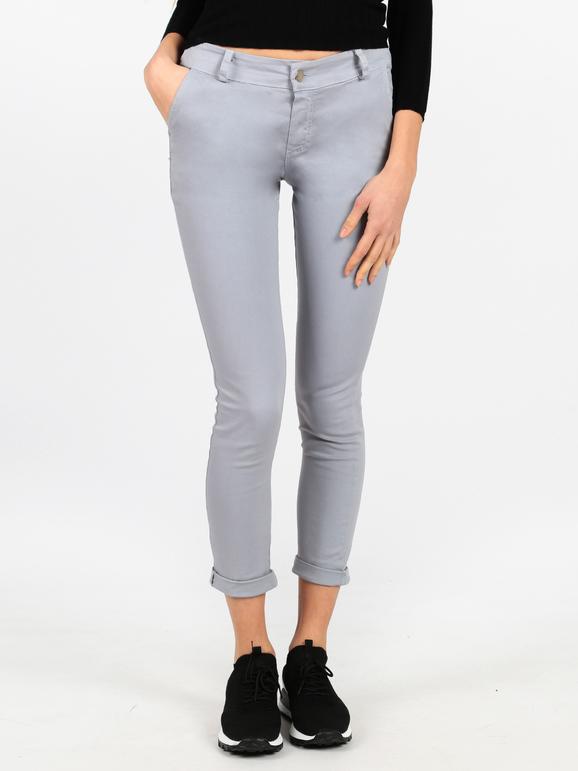 Solada Pantaloni in cotone con cintura Pantaloni Casual donna Grigio taglia M