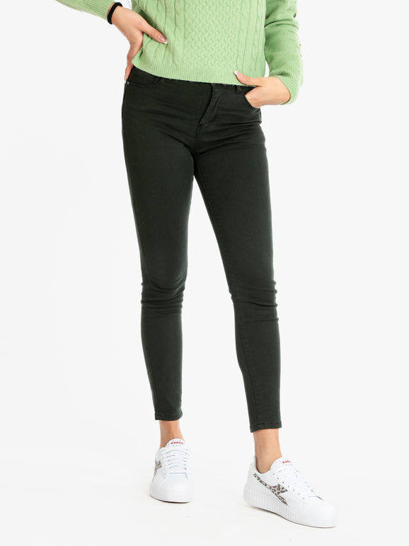 New Collection Pantaloni slim fit da donna Pantaloni Casual donna Verde taglia XS