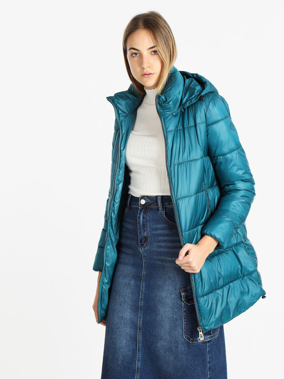 mont rose Piumino donna invernale con cappuccio Giacconi e Giubbotti donna Verde taglia XL