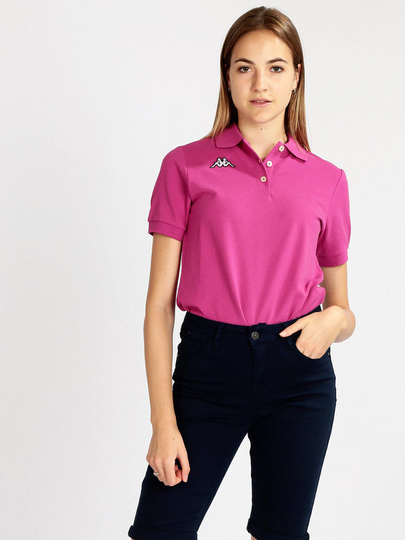 Kappa Polo donna a maniche corte in cotone Polo Manica Corta donna Fucsia taglia XL