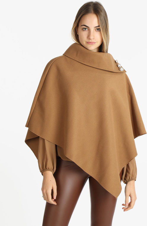 Rlinea Poncho donna tinta unita Coprispalle donna Beige taglia Unica