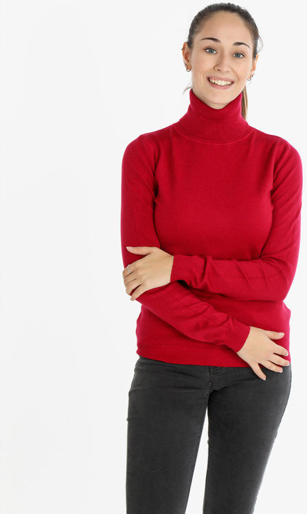 Vanita Pullover dolcevita donna in tinta unita Pullover donna Rosso taglia Unica