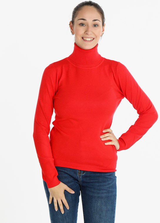 Vanita Pullover dolcevita donna in tinta unita Pullover donna Rosso taglia Unica