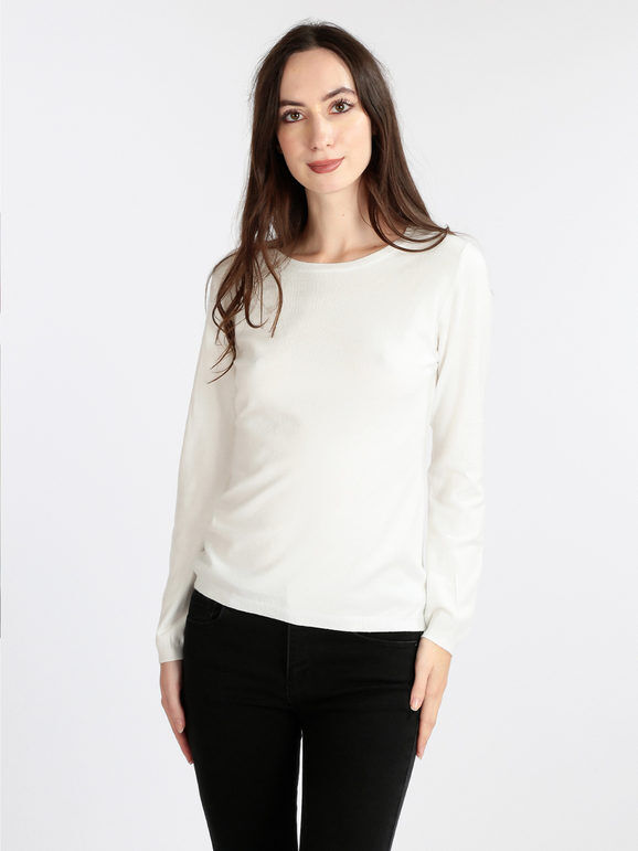 lois & pepe Pullover girocollo donna Pullover donna Bianco taglia M/L