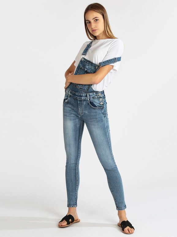Miss Natalie Salopette lunga in jeans Salopette donna Jeans taglia S