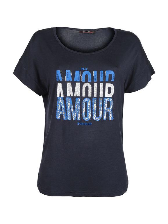 Coveri T-shirt donna con scritte T-Shirt Manica Corta donna Blu taglia M