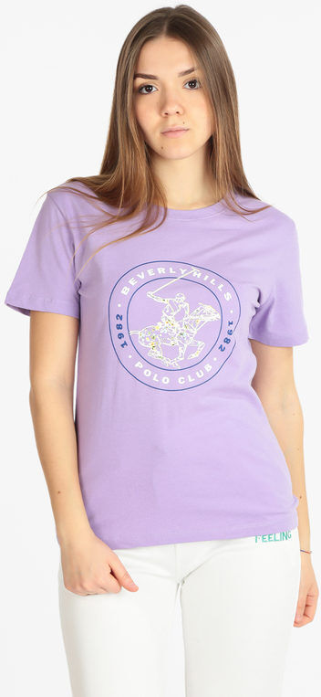 Polo Club T-shirt donna con stampa logo T-Shirt Manica Corta donna Viola taglia M