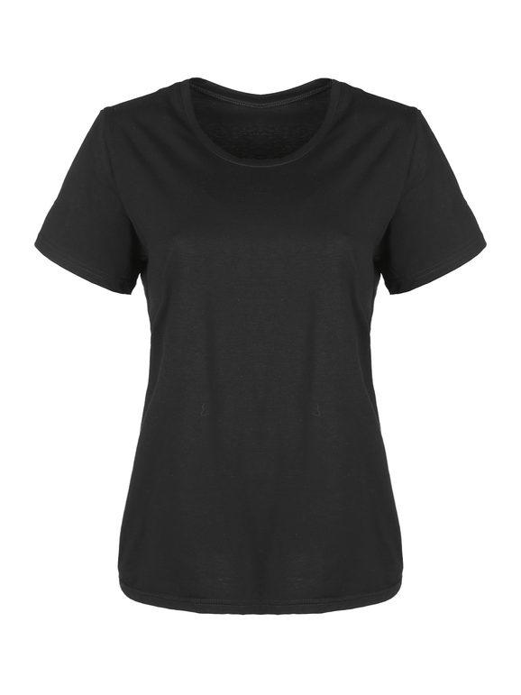 Solada T-shirt donna girocollo T-Shirt Manica Corta donna Nero taglia M/L