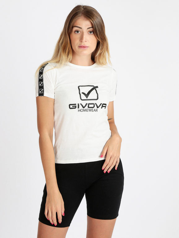 Givova T-shirt donna in cotone con scritta T-Shirt Manica Corta donna Bianco taglia XL