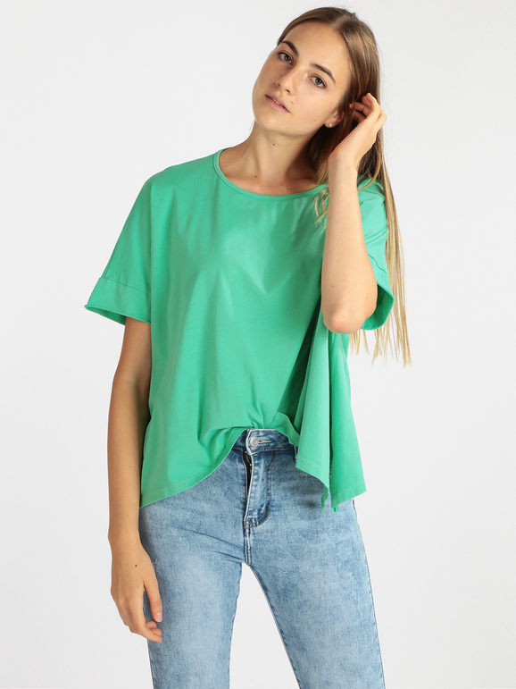 Wendy Trendy T-shirt donna in cotone T-Shirt Manica Corta donna Verde taglia Unica