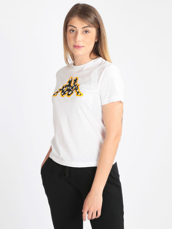 Kappa T-shirt donna logo margherite T-Shirt Manica Corta donna Bianco taglia XL