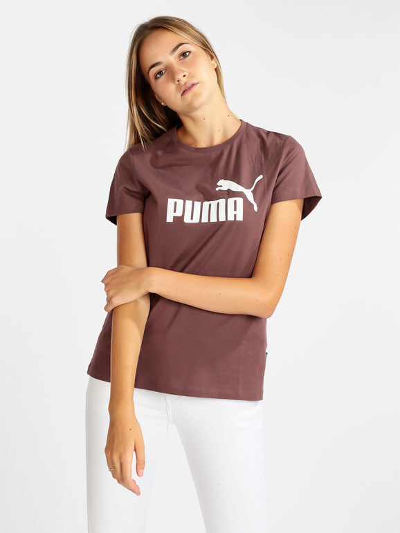 Puma T-shirt donna manica corta in cotone T-Shirt Manica Corta donna Marrone taglia L