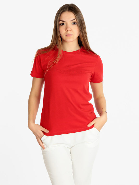 Polo Club T-shirt donna manica corta in cotone T-Shirt Manica Corta donna Rosso taglia L