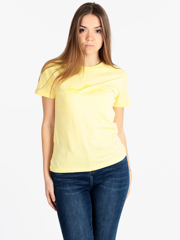 Polo Club T-shirt donna manica corta in cotone T-Shirt Manica Corta donna Giallo taglia S